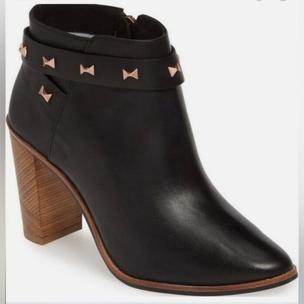 Ted Baker Dotta Rose Gold bow studs Ankle Boots Size 38.5